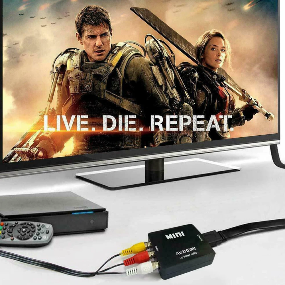 RCA AV to HDMI-Compatible Converter AV/CVSB L/R Video Box HD 1080P 60Hz AV 2 Hdmi Support NTSC PAL Output For Monitor Display