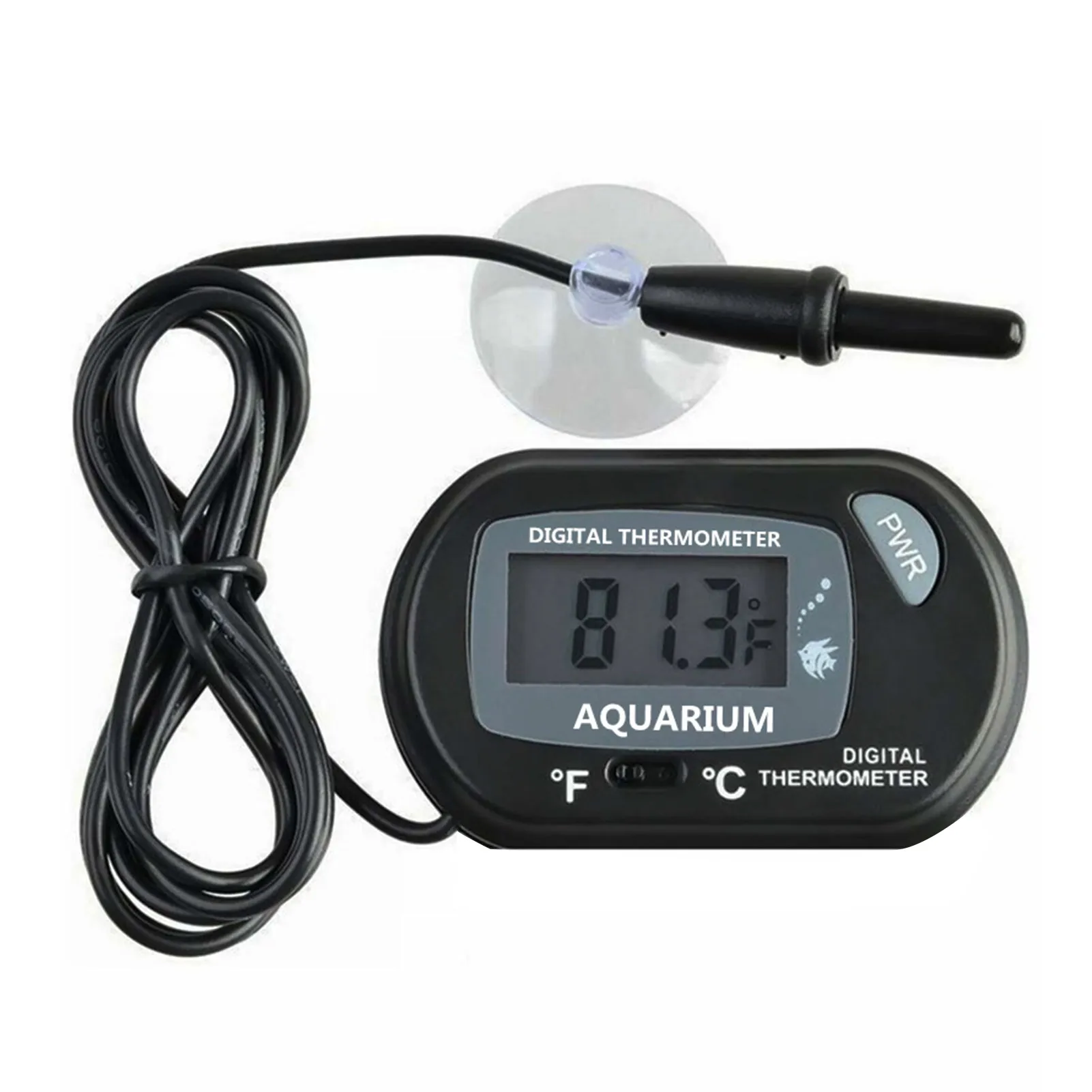 Tauchfaehig Wasserfest Digital LCD Thermometer fuer Fischglas Aquarium O9Z1 