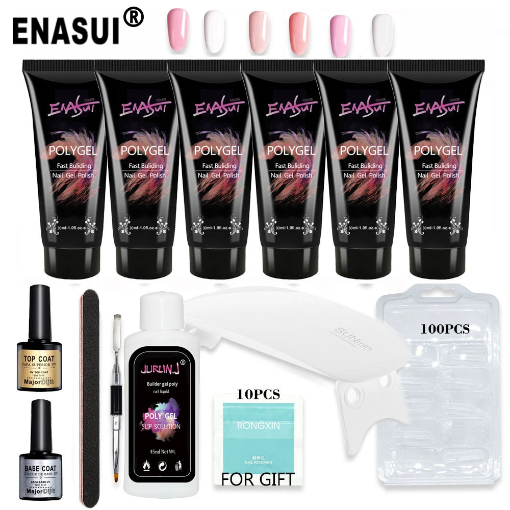 

Professional Acrylic Nail Kit Coffin Extension with Everything Including UV LED Lamp and Fast Building Gel 30ml