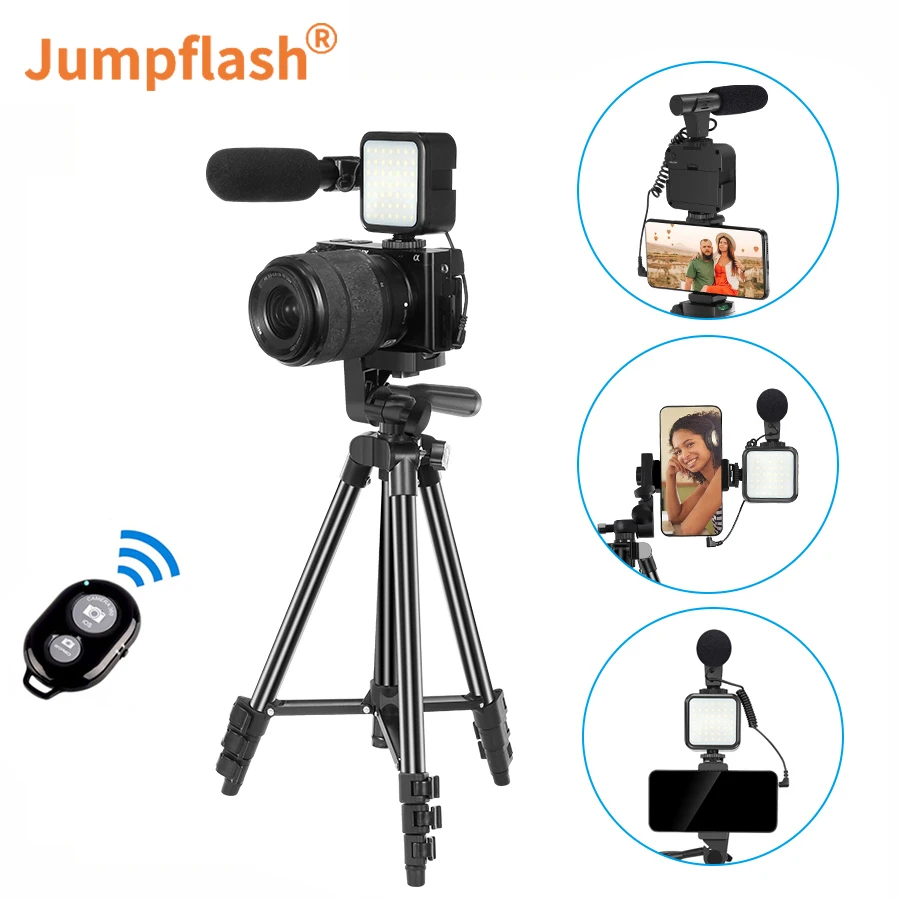 Jumpflash Vlog Shooting Kits Studio Photography Suit Selfie Broadcast With Microphone LED Fill