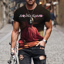 

Hot T-shirts Male Modern the Game of Squid Game Costume Cosplay Clothing Fashion Short Suit Oversize With Short Squidgame Men's