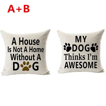 

Best Dog Lover Gifts Cotton Linen Throw Pillow Case decorative 45x45cm Housse de Coussin Cojines