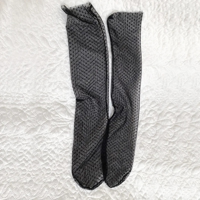 Шикарный Для женщин Harajuku дышащая Прозрачная сетка Маленькая в горошек носки. Девушек сетчатая ткань, сетка в горошек носки для женщин, чулочно-носочные носки