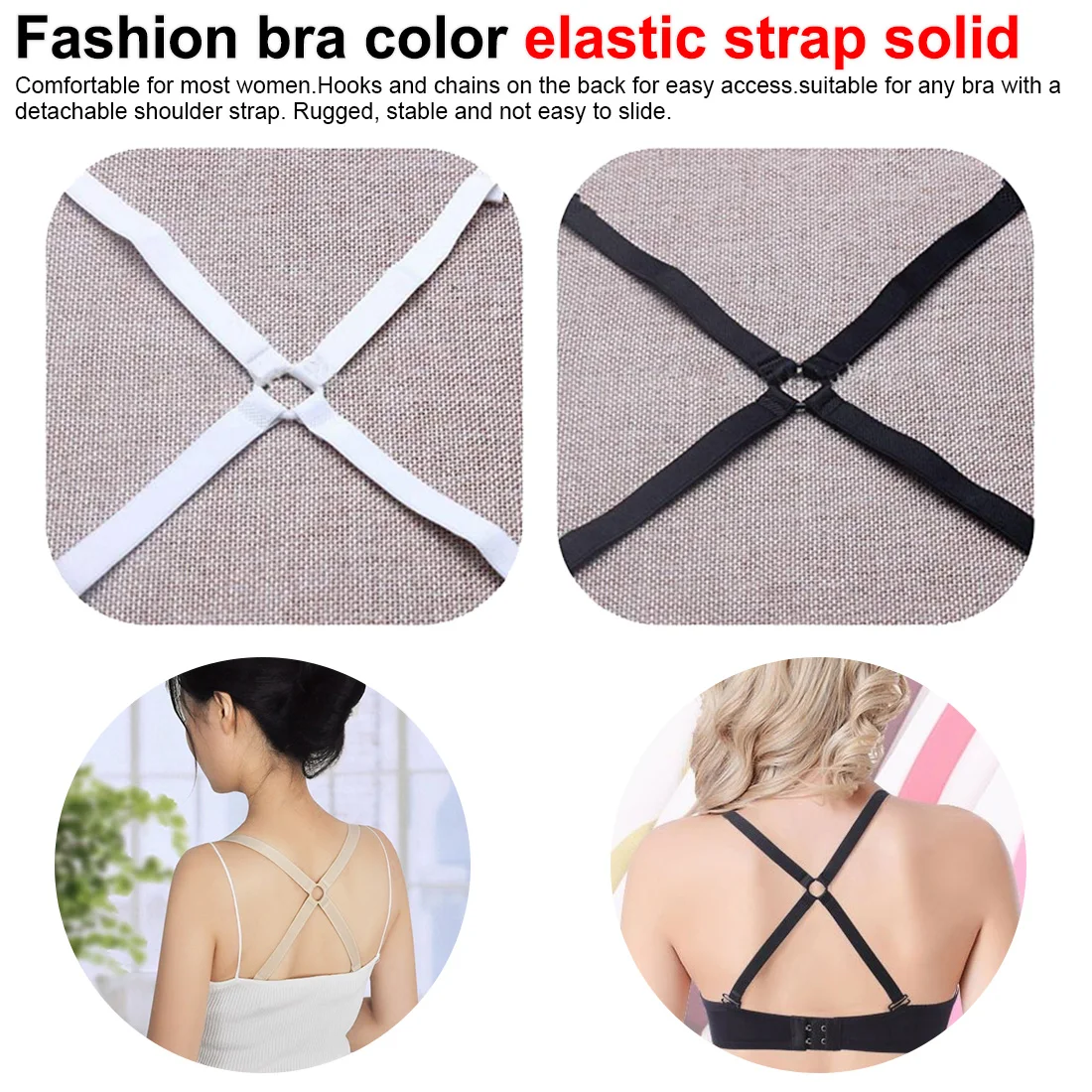 

1cm Neon candy solid color elastic shoulder bra strap back cross slip-resistant underwear bra with Fashion bra strap