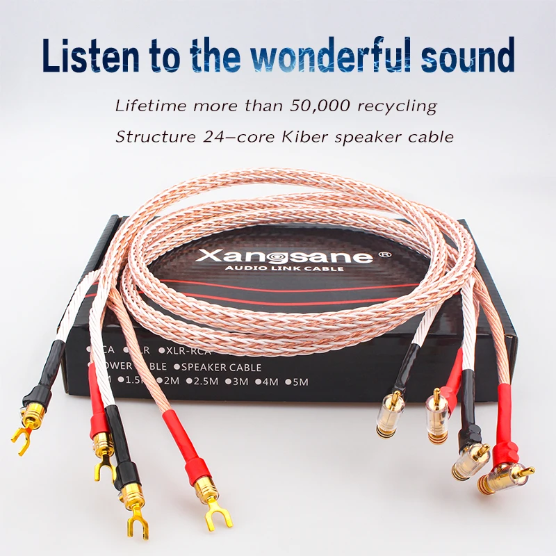 Una Coppia Di 12Tc Commemorative Edition Occ 24 Hifi Audio Speaker Cable Tipo Di Pistola Spina A Banana Placcata In Oro Cavo Amplificatore Di Potenza