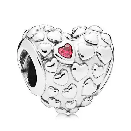 

Original 925 Sterling Silver Charm Mum In A Million Embellished With Raised Hearts Beads Fit Pandora Bracelet & Necklace Jewelry
