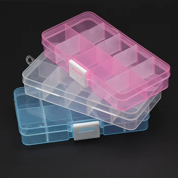 

Plastic Storage Jewelry Box Adjustable Container Transparent Jewelry Beads Earring box rectangle Box Case Organizer