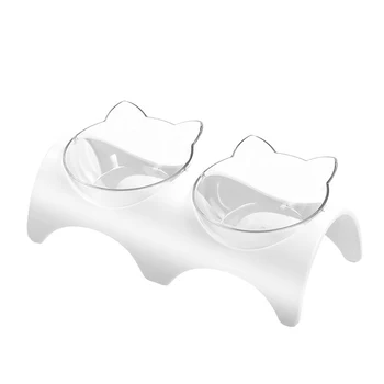 

Storage Neck Protection Safe Dog Feeder Food Container Cat Bowl Drinking Water Anti Leak ABS Removable With Raised Stand
