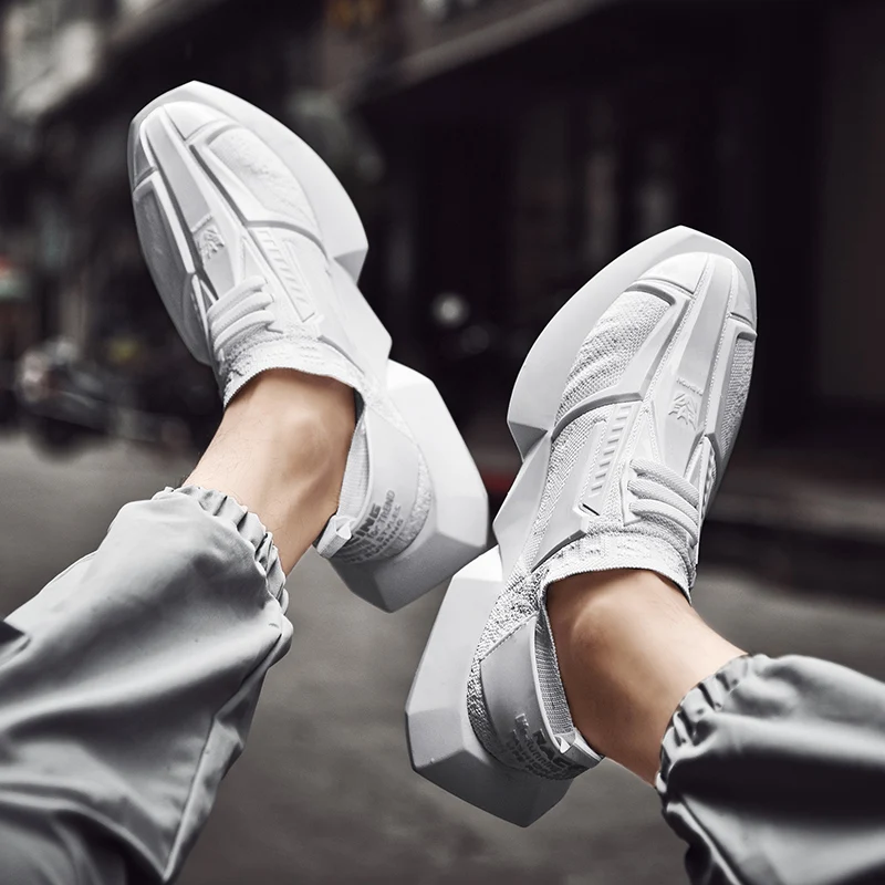 Новинка, мужские кроссовки, дышащие, Flyknit+ спортивная обувь на полиуретановой подошве, удобные, модные, стильные кроссовки, резиновая подошва, Трансформеры, Уличная обувь