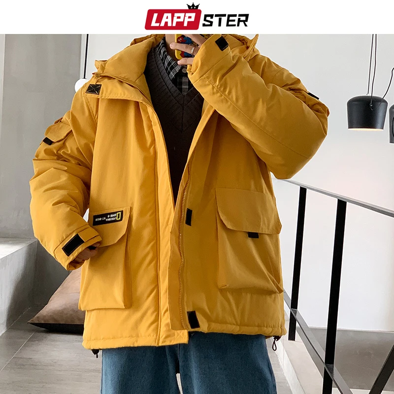 Мужская куртка карго LAPPSTER черная Повседневная осенняя в Корейском стиле размера
