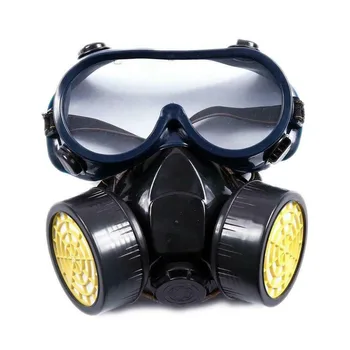 

1 Set Respirator Gas Mask Survival Safety Respiratory Emergency Filter With Goggles For Welding Spray Protective Suppies