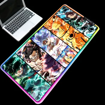 

Anime Mouse Pad RGB LED Dragon Ball High-end Rubber Base 7 Colors Gaming Accessories Desktop Table Pad S/L/XL/XXL for Fans mat