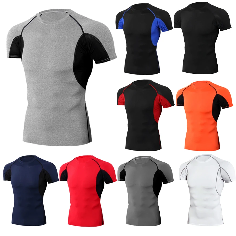 Flash Sale Para hombres ropa interior térmica 3d de compresión de camisetas de manga corta fitness apretado hombres deportivos ropa xXKG7dGDr