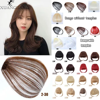 

XUANGUANG 4 Styles Clip In Hair Bangs Hair Piece Accessories Synthetic Fake Bangs Hairpiece Clip In Hair Extensions