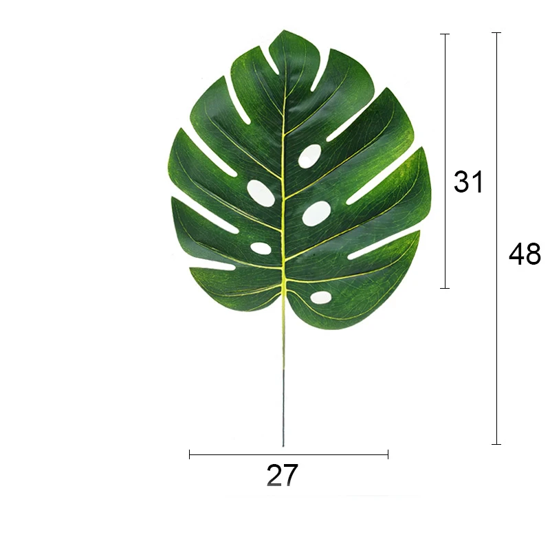 Как настоящие искусственные Пальмовые Листья пластиковое искусственное растение тропические листья большой Monstera Зеленый черепаха лист для Гавайских вечерние Декор - Цвет: 13