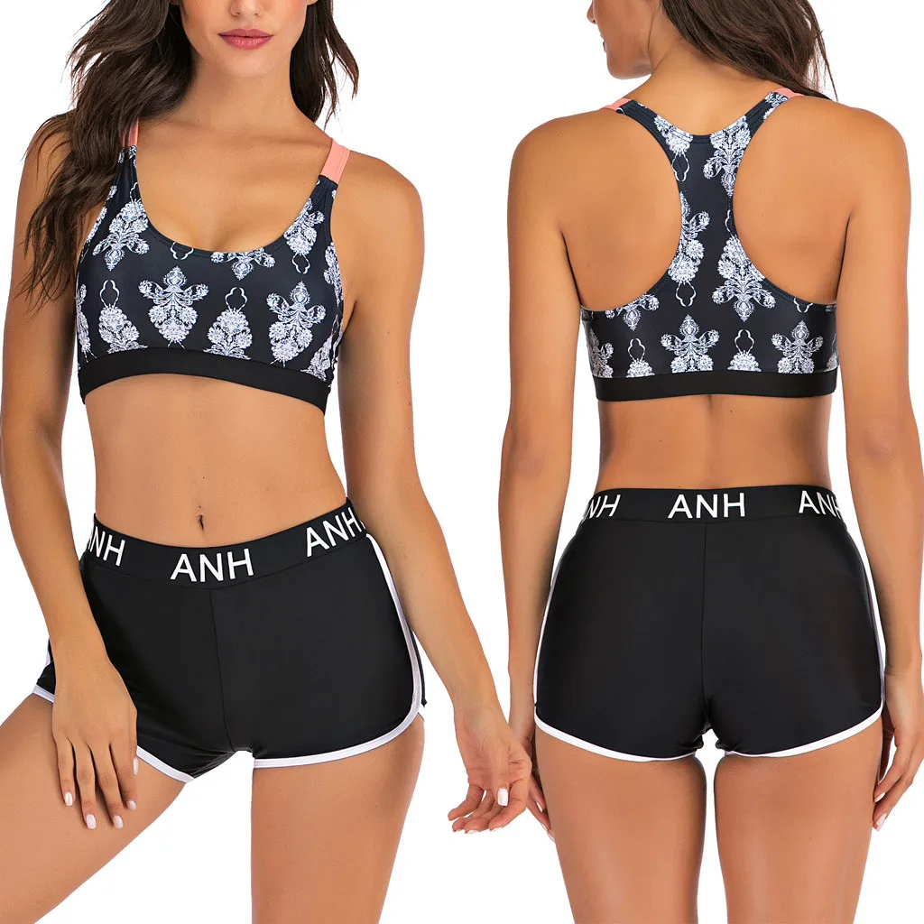 JAYCOSIN, обычный размер, купальник для женщин, с принтом, с трубочкой, две части, бикини, пуш-ап, купальник, купальники, пляжная одежда, купальник с принтом