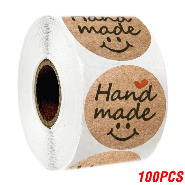 100-500pcs Vintage Kraft Paper Stickers Scrapbook Gift Stationery Label Stickers Handmade With Love Thank You For The Stickers YH42-100pcs