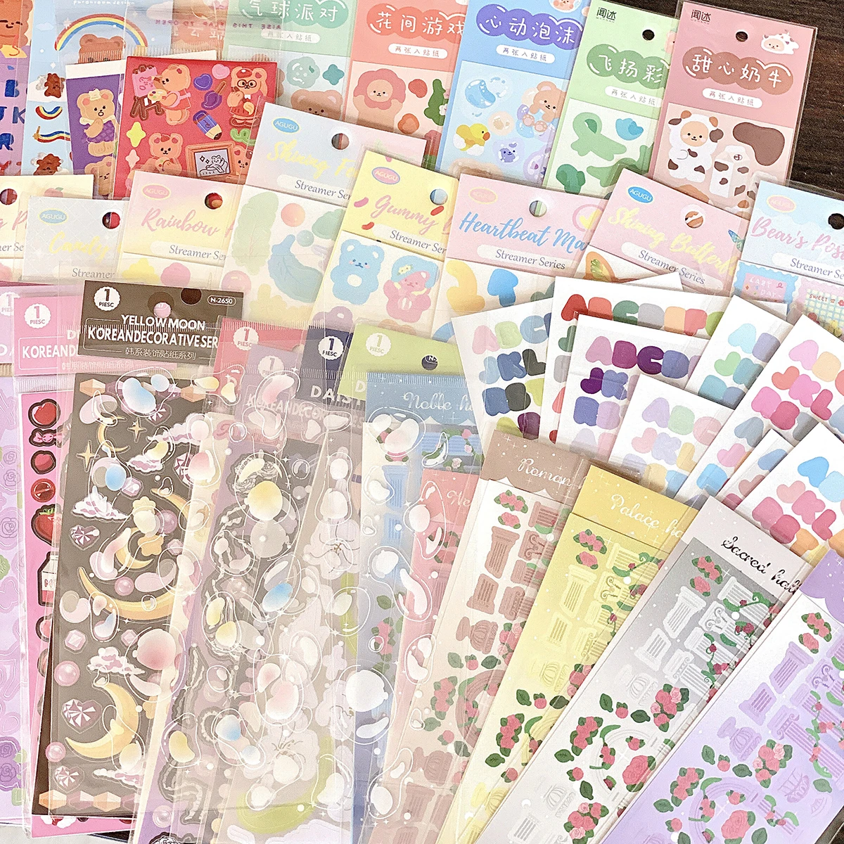 BOBO 7 New Arrival 8pcs/6pcs/4pcs Full Set Series Decorative Stickers Kawaii Kpop Idol Card Album Sticker Korean Stationery |
