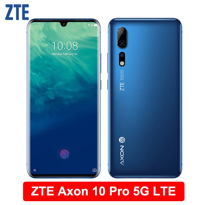 Смартфон ZTE Axon 10 Pro 5G LTE 6 47 дюйма гибкий изогнутый экран Waterdrop ГБ ОЗУ 128 Гб ПЗУ Snapdragon