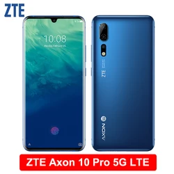 Смартфон ZTE Axon 10 Pro 5G LTE, 6,47 дюйма, гибкий изогнутый экран Waterdrop, 6 ГБ ОЗУ, 128 Гб ПЗУ, Snapdragon 855 восемь ядер