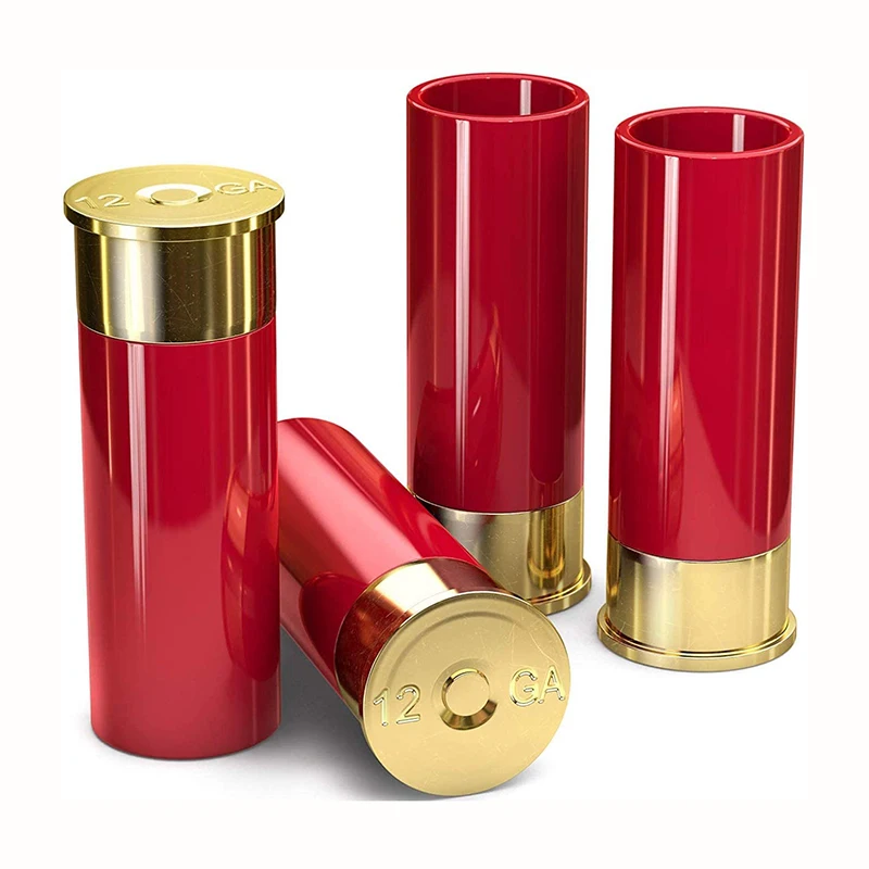 Christmas 12 Gauge Shotgun Shell Shot Glasses Set of 4 Funny Gun Hunting Shooting Outdoor Father's Day Dad Novelty Gift Drinking shotgun shell shot glasses