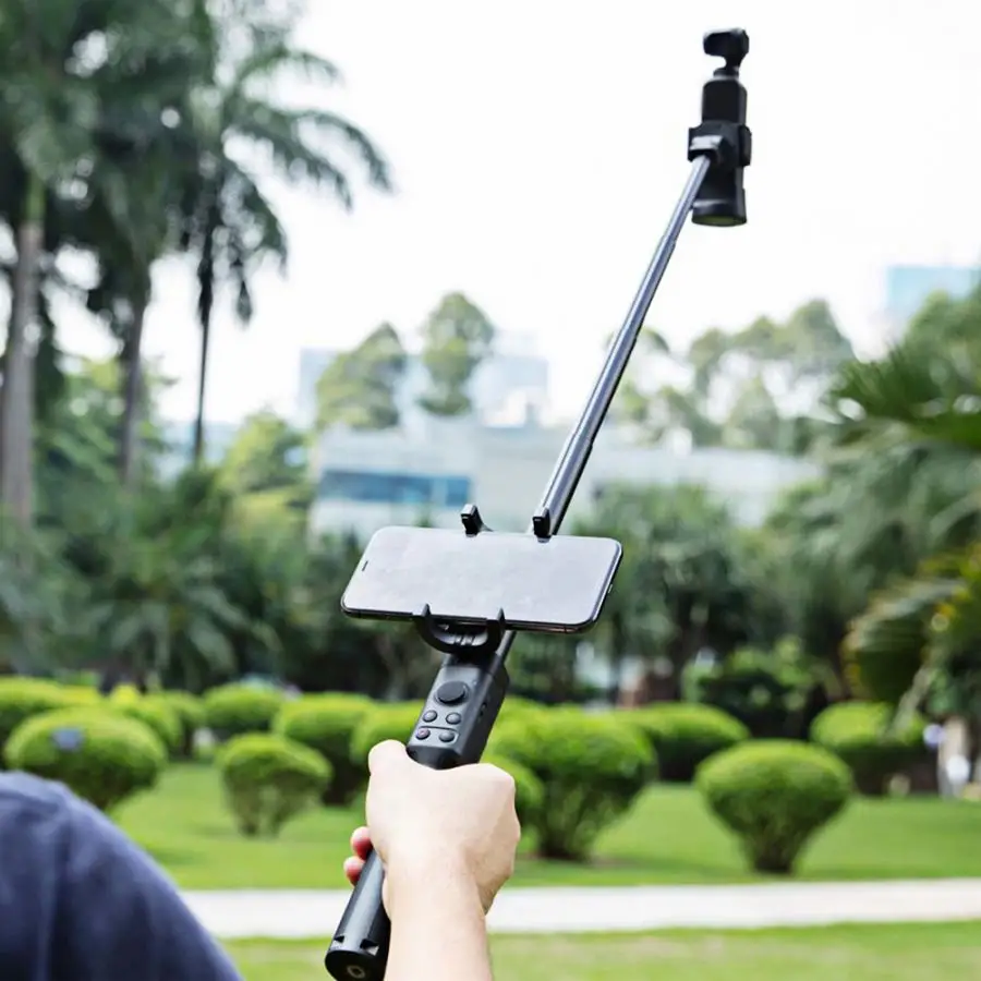 Телескопическая удлинительная палка для селфи подходит для DJI Osmo Pocket с держателем для телефона, интерфейс холодного башмака, 1/4 дюймов, гайка для штатива