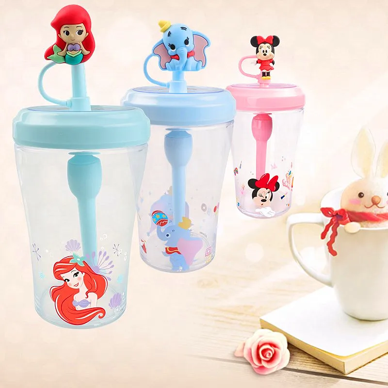 Disney Kids Water Bottles Mickey Minnie Mouse Cartoon Cups with Straw  Captain America Sport Bottles Girls Princess Feeding Cups - AliExpress