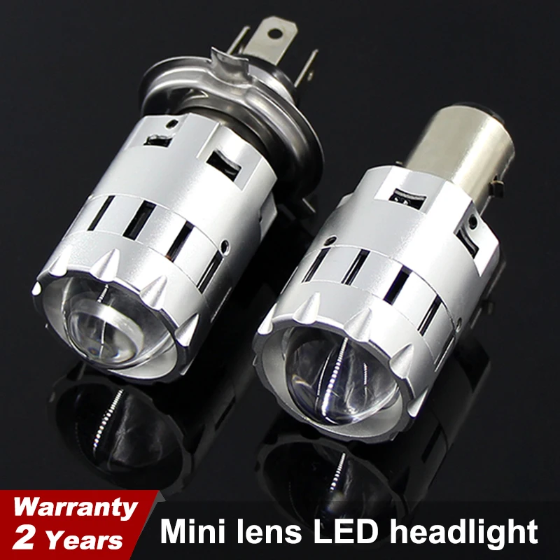 Мотоцикл Led H4 H6 BA20D лампы для фар Мини Bi LED объектив Moto 4800LM Hi Lo лампа Скутер ATV