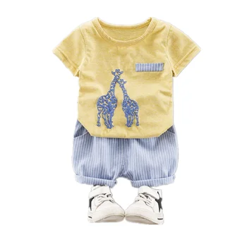 

New Kids Short Sleeve Summer Children Clothing Baby Boys Girls Cartoon T Shirt Shorts 2Pcs/sets Infant Clothes Toddler Tracksuit