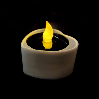 

6pcs/box Solar Energy LED Tea Light Candle Lamp Flashing Flameless Candlelight Home Decor for Wedding Christmas Halloween