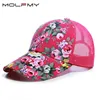 2021 Simple Women's Baseball Cap Summer Multicolor Flower Printing Girls Snapback Brethable Adjustable Mesh Casual Wild Sun Hat 1