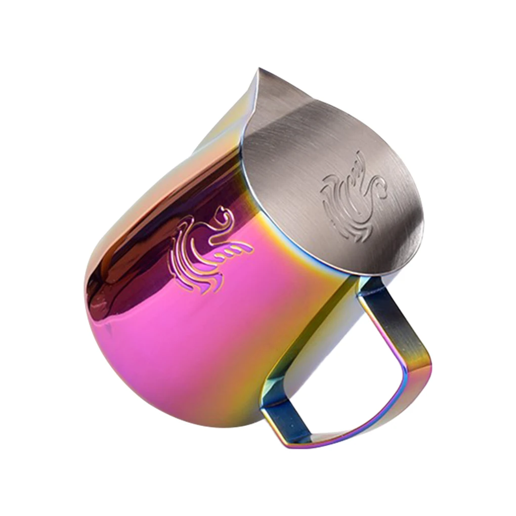 Stainless Steel Coffee Frothing Pitcher Pink Thicken 400ML/600ML Milk Jug Cream Frother Pitcher Latte Art Cup Bar Accessory