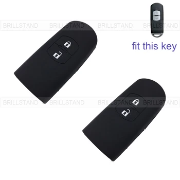 

2pcs 2 Button Silicone Car Remote Key Fob Silica Gel Holder Case Cover for Mazda Series Black