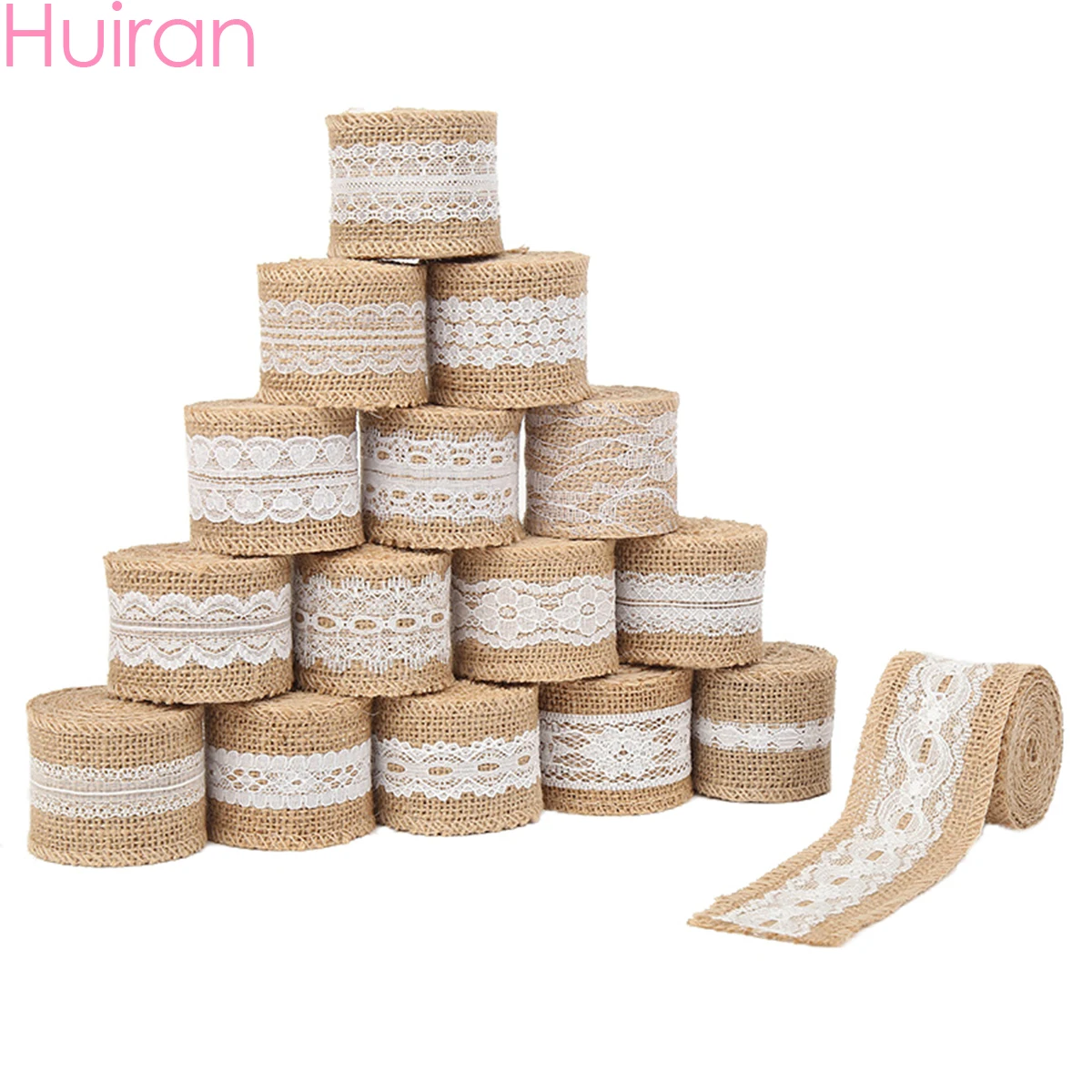 HUIRAN кружевная лента из мешковины DIY свадебная Декоративная скатерть для вечеринки бутылка украшение для дома невесты, чтобы быть сувенирами, вечерние принадлежности