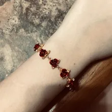 Брендовый Винтажный лепесток цветка розы браслет романтичный красный цветок сплав дизайн браслет для мамы Женщины Gils ювелирный подарок