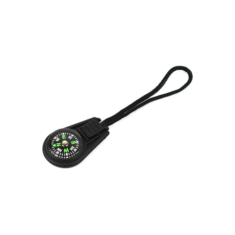 10Pcs Compass Cord Zipper Head Tactical Backpack Clothes Zipper Head Portability Mini Outdoor Equip Survival Compass Accessories