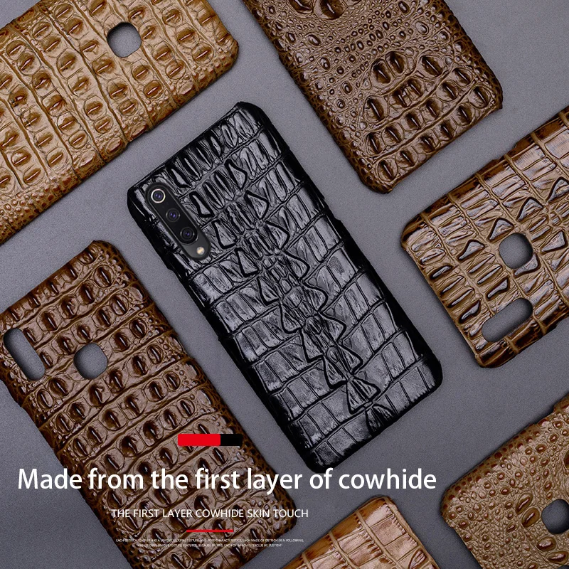 Flash Deals ich6t Genuine leather Phone Case For Xiaomi Mi 8 lite 9 se 9T Note10 A2 A3 Mix 2s Max 3 F1 For Redmi Note 7 8 6 5 Pro Crocodile Case