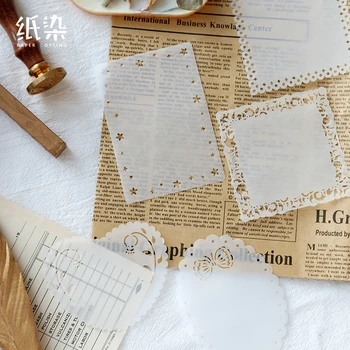 

Lace paper Hollowing out Plant butterfly Memo Pad Transparent Notes Memo Notepad School DIY Office Supply Gift Stationery