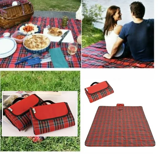 

Outdoor Beach Picnic Folding Camping Mat Multiplayer Waterproof Sleeping pad portable moistureproof plaid Blanket Hiking fishing