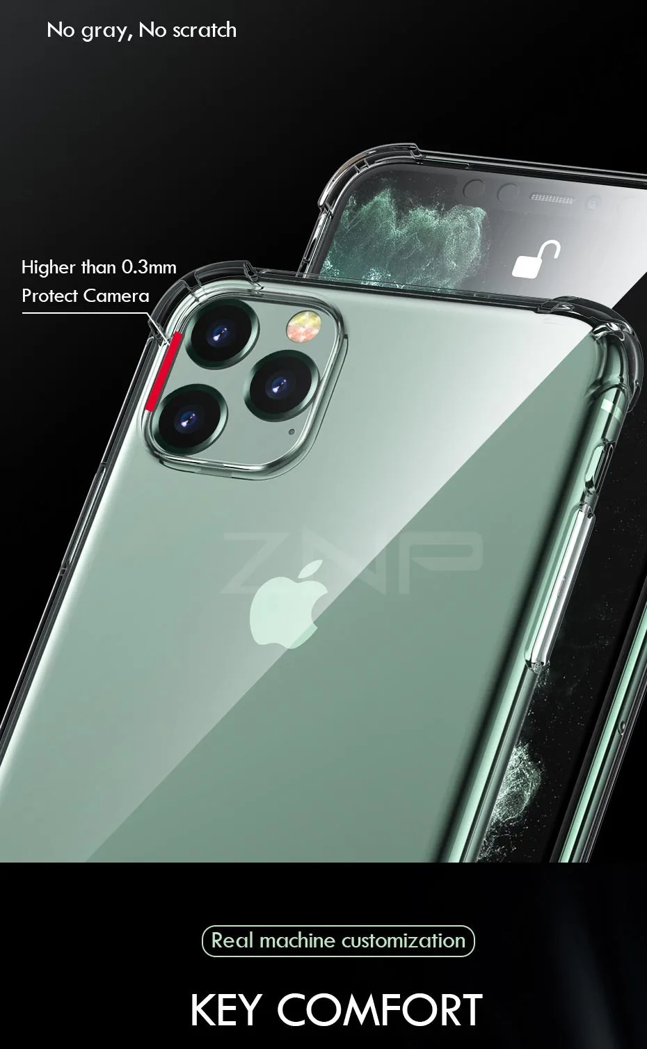 ZNP роскошный противоударный силиконовый чехол для iPhone 11 Pro Max мягкий прозрачный противоударный чехол s для iPhone X XR XS 11 Max чехол для телефона