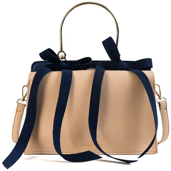 

Three-dimensional Trapezoidal Generous Bag Double Bow Shoulder Cross-Body Handbag