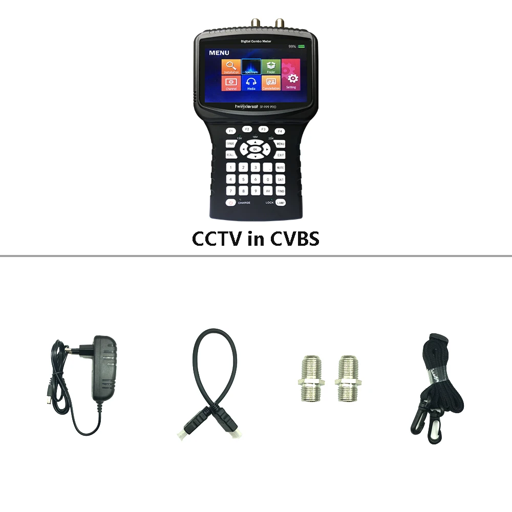 HD комбо измеритель сигнала мерцающий SF 999 Pro 4 3 &quotэкран CCTV камера DVB S2 T2 C спектр USB