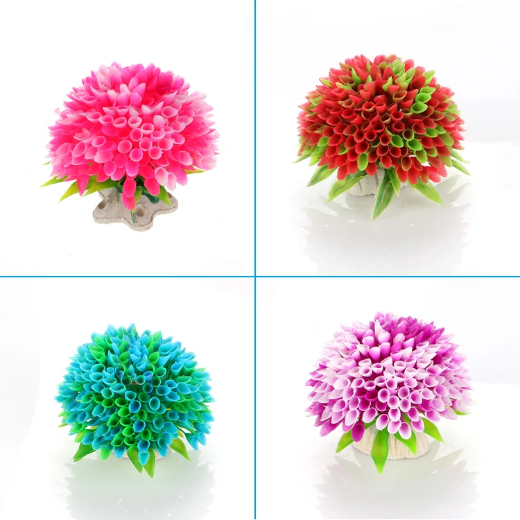 Small Plastic Flower Artificial Grass Decoration Aquarium Aquatic Plant Fish Tank Ornamental for Pink/Yellow/Purple | Дом и сад