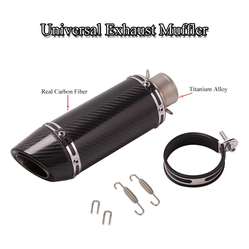 Universal Motorcycle Exhaust System Pipe 51mm 60mm Carbon Fiber Titanium Alloy Muffler Exhaust Tail Tube Motorbike Vent Pipe Universal Motorcycle Exhaust System Pipe 51mm 60mm Carbon Fiber Titanium Alloy Muffler Exhaust Tail Tube Motorbike Vent Pipe