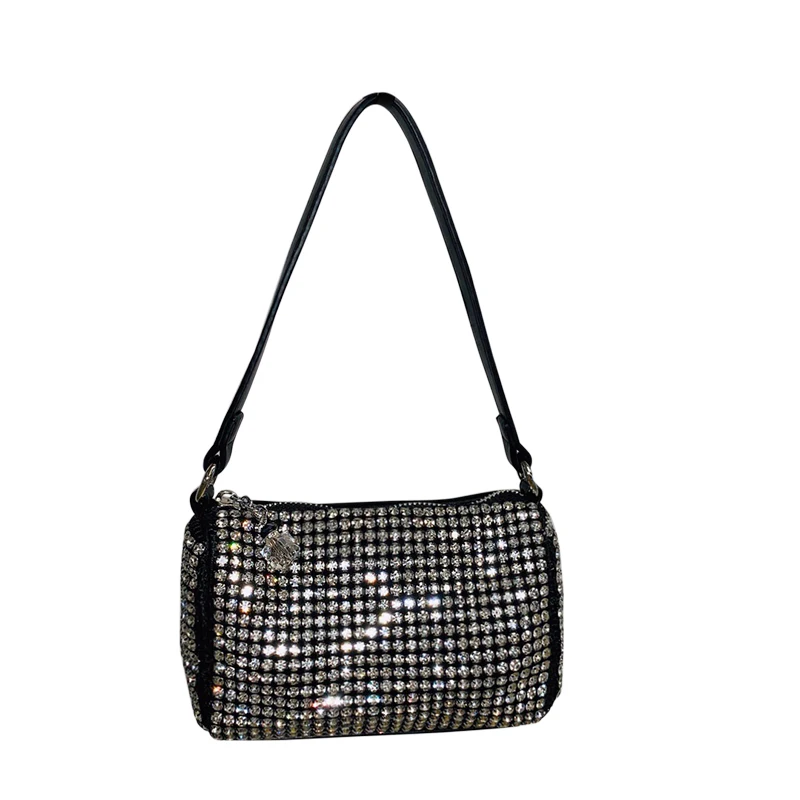 

Women Shoulder Bag Rhinestone PU Leather Messenger Bag Designer Chain Shoulder Crossbody Bag Women Handbag Bolso Mujer