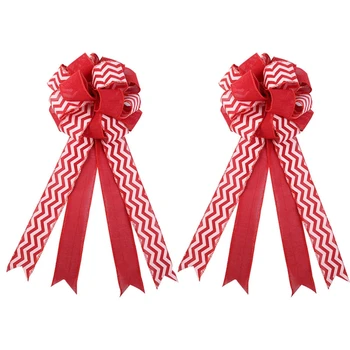 

2 Packs Christmas Tree Topper Bow Red Topper Bow Decoration for Indoor Outdoor Christmas Party