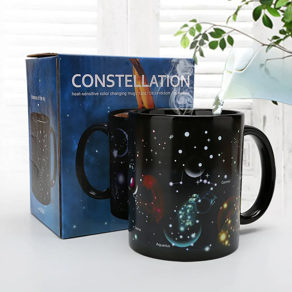 Дизайн, Волшебная чашка с двенадцатью созвездиями, чашка-хамелеон, чашка-хамелеон, Термокружка, кофейная чашка, подарок