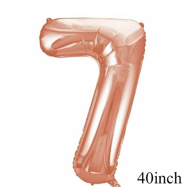 Birthday Rose Gold Number Foil Balloon Party Decorations Kids First 1st 2nd 3rd Birthday Baby Shower Boy Girl Baloons