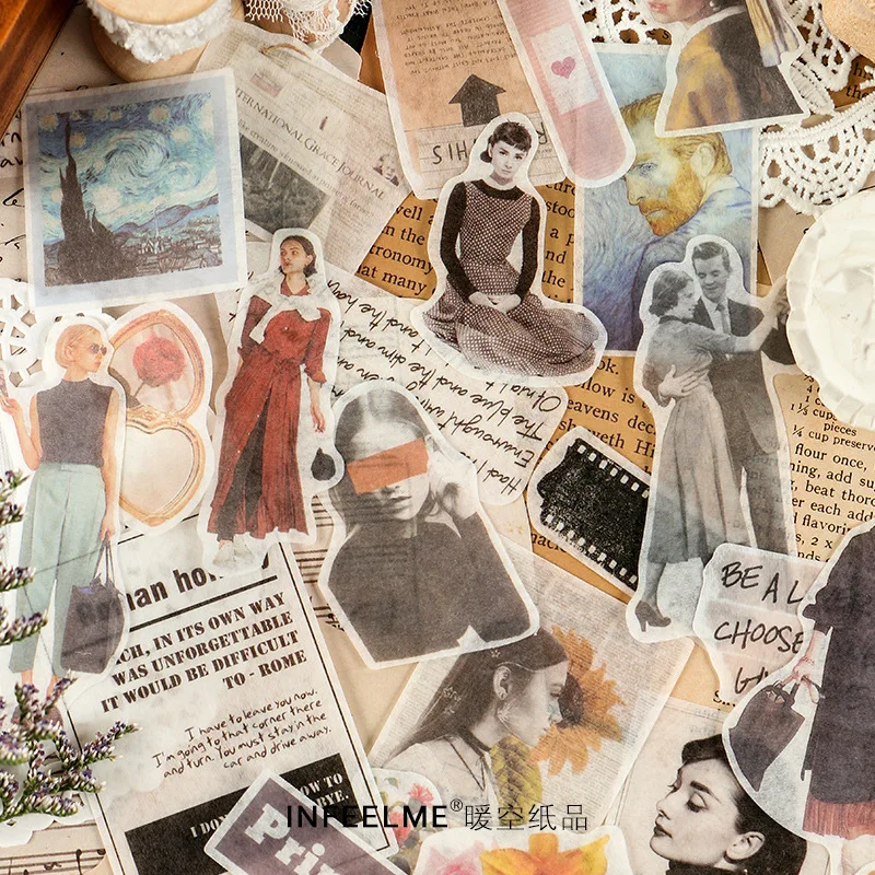 Vintage Hollywood Movie Series Sticker Scrapbooking Creative DIY Diary Journal Decorative Adhesive Paper Seal Stationery Supplie afbeelding
