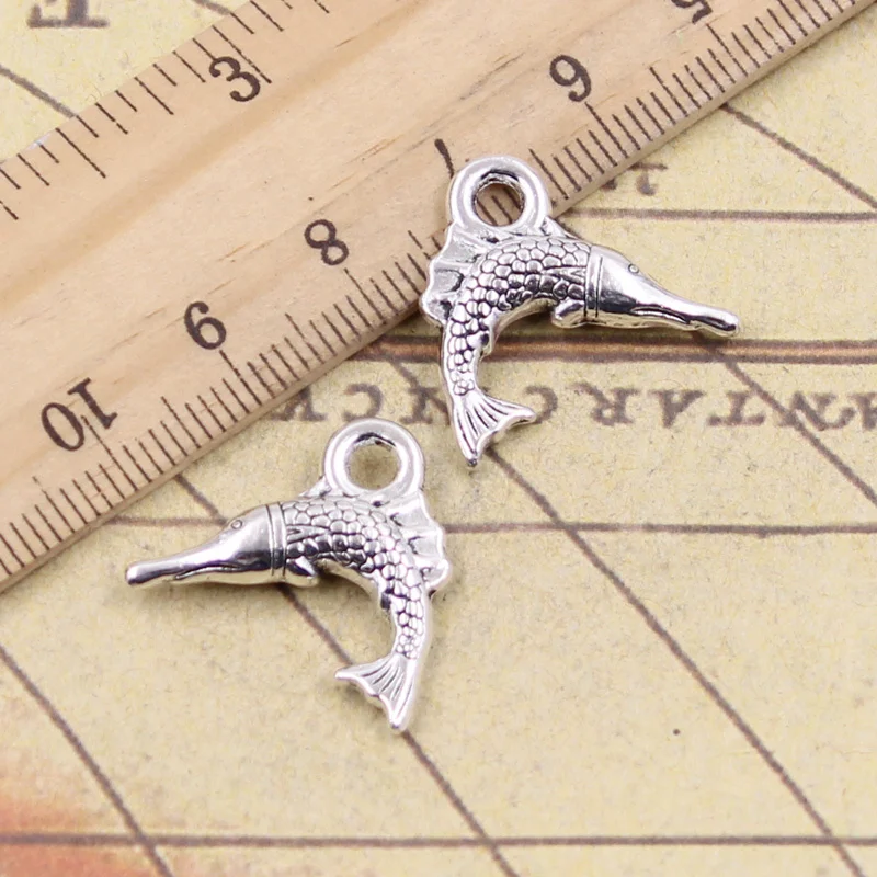 15pcs Charms Swordfish Fish Sailfish 18x20mm Tibetan Pendants Antique Jewelry Making DIY Handmade Craft For Necklace | Украшения и